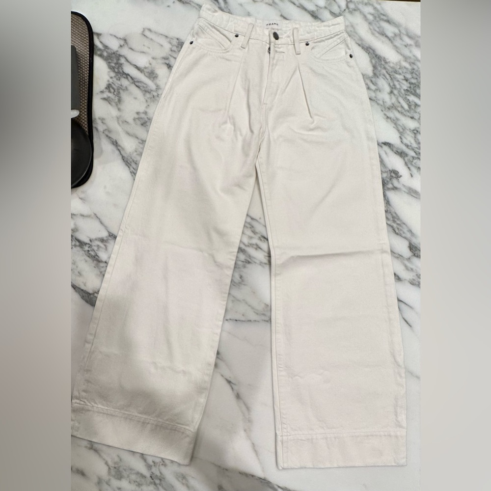 frame jeans off white denim baggy/wide leg fit women’s 27